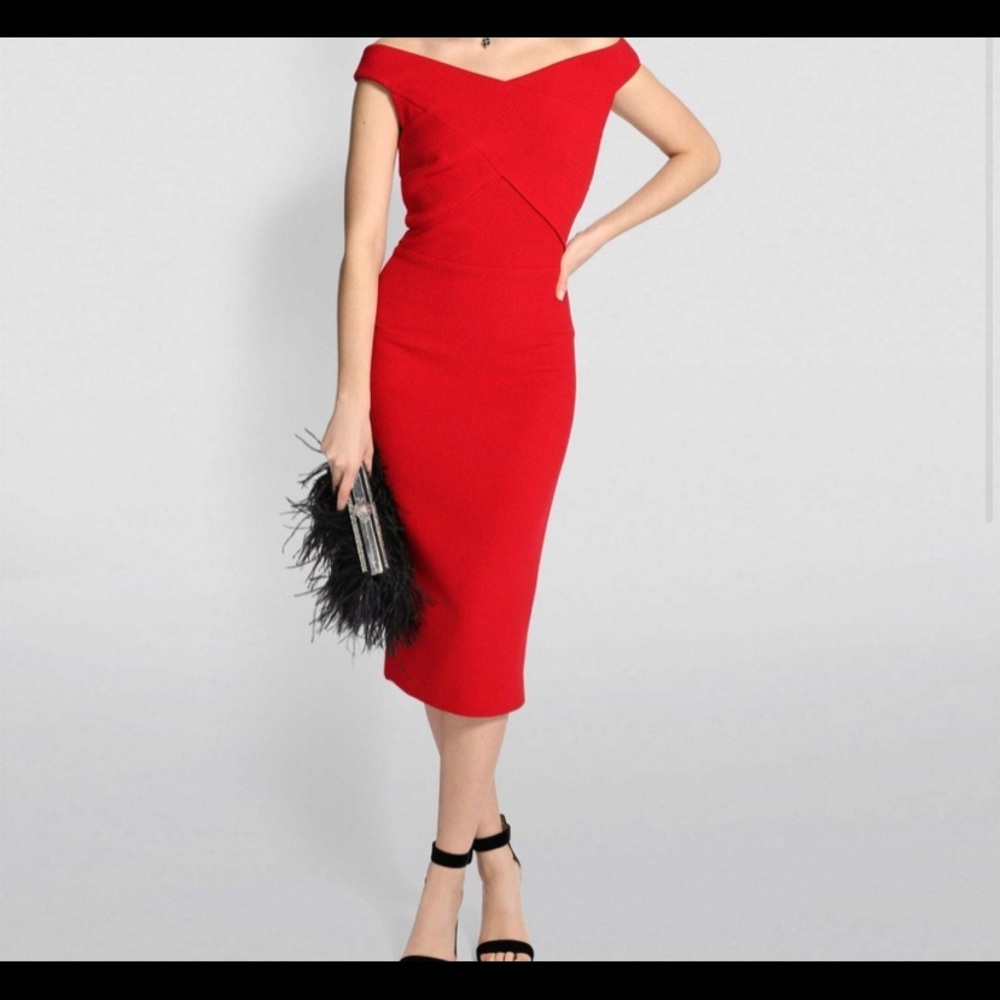 Roland Mouret Amarula Double Wool Crepe Dress